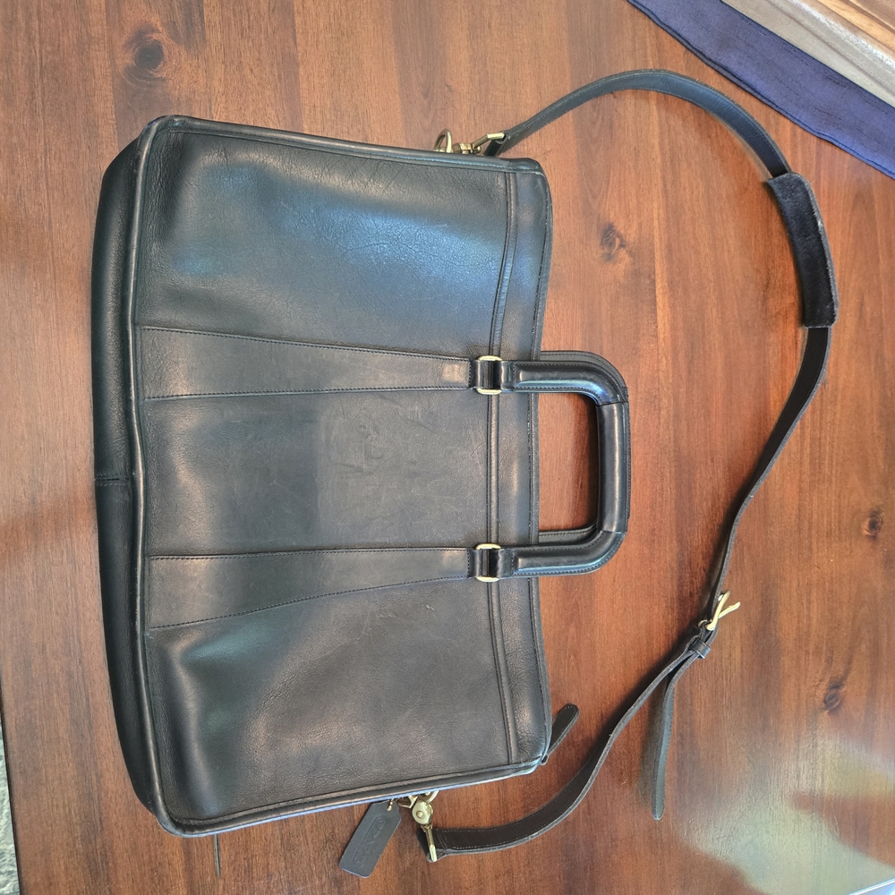 Coach Black Leather Laptop Bag